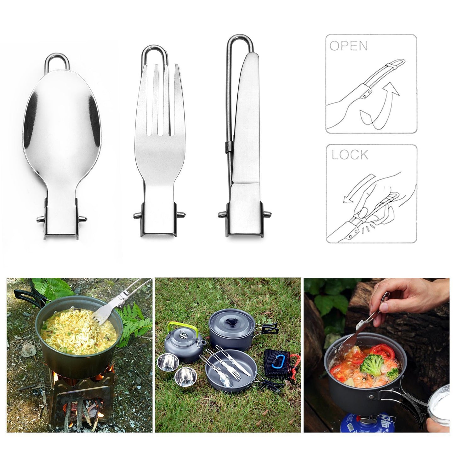 Stainless Steel Outdoor Camping Picnic Tableware