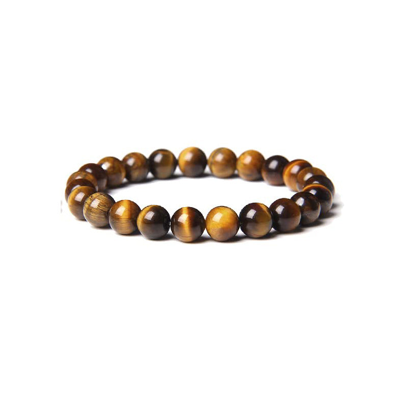 Men's And Women's Outdoor Yoga Stretch Bracelet 8mm Tigereye Iron Ore