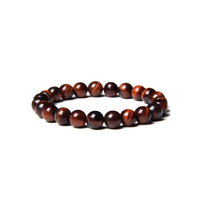 Men's And Women's Outdoor Yoga Stretch Bracelet 8mm Tigereye Iron Ore